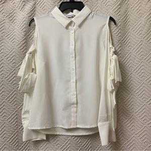 White blouse with bow ties